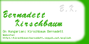 bernadett kirschbaum business card